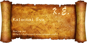 Kalocsai Éva névjegykártya