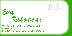 eva kalocsai business card